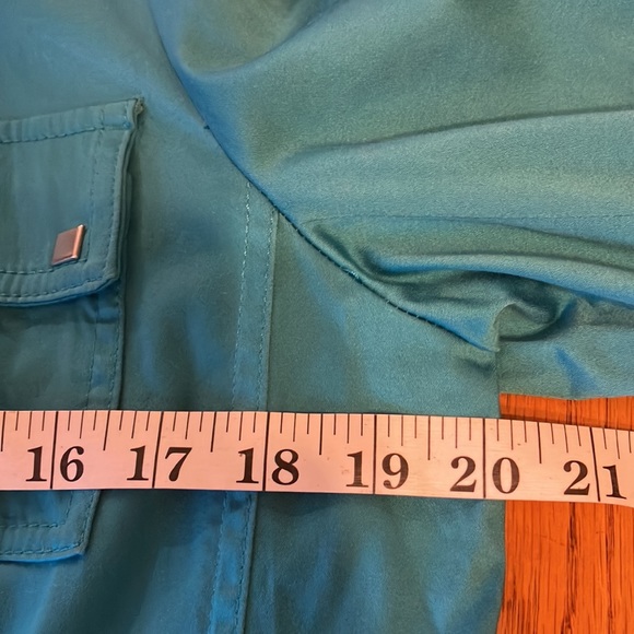 🎁2/$12 JONES NEW YORK LG BEAUTIFUL BLUE FULL ZIP JACKET - Picture 7 of 8
